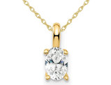 1/3 Carat (ctw H-I, SI1-SI2) Lab-Grown Diamond Solitaire Pendant Necklace in 14K Yellow Gold with Chain